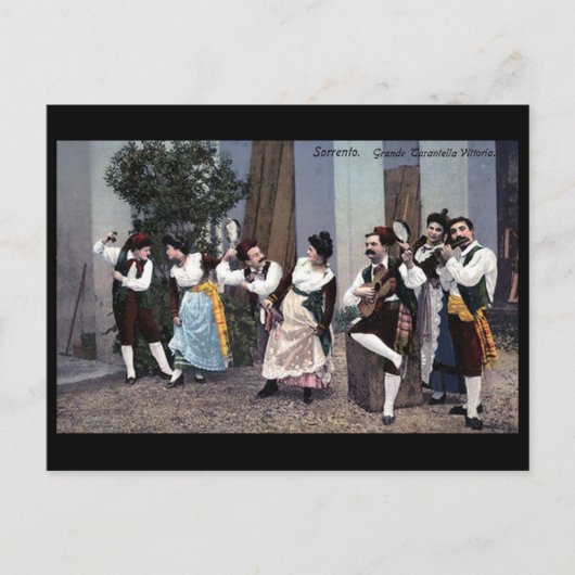 Oud Briefkaart - Tarantella Dancers (Voorkant)