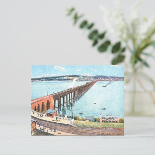 Oud Briefkaart - Tay Bridge, Dundee (Staand voorkant)
