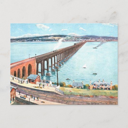 Oud Briefkaart - Tay Bridge, Dundee (Voorkant)
