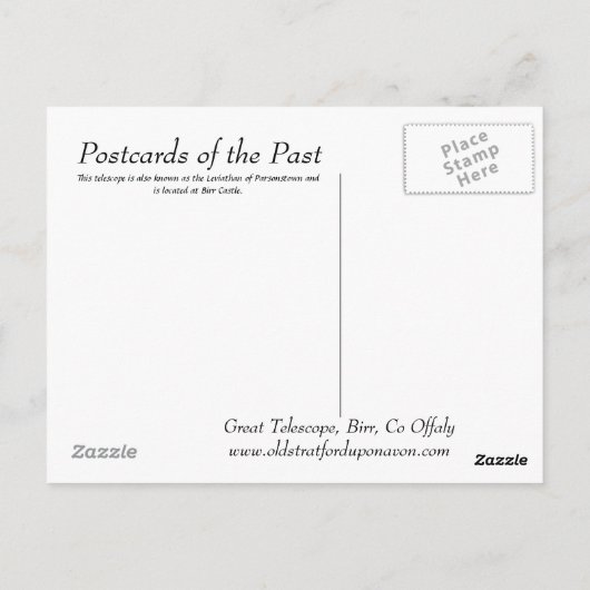 Oud Briefkaart - Telescope, Birr, Co. (Achterkant)