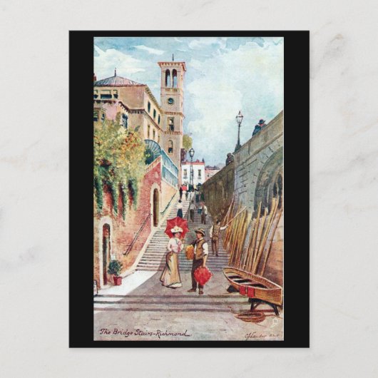 Oud Briefkaart - The Bridge Stairs, Richmond, Lond (Voorkant)