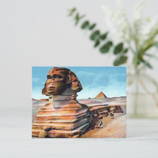 Oud Briefkaart - The Sphinx, Caïro, Egypte (Staand voorkant)