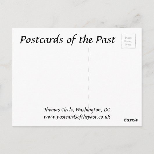 Oud Briefkaart - Thomas Circle, Washington, DC (Achterkant)
