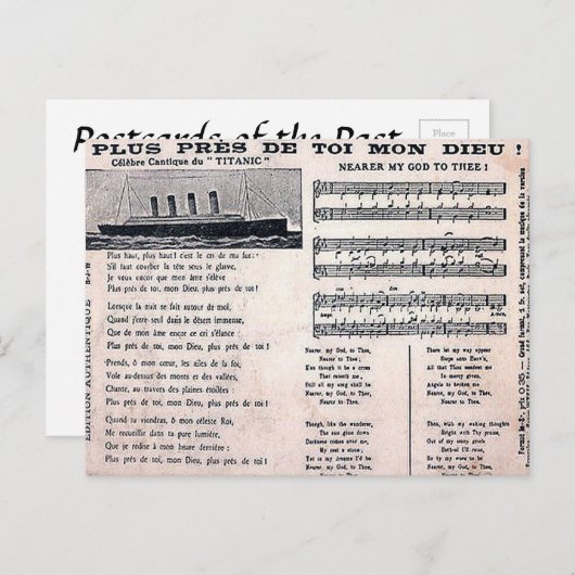 Oud Briefkaart - "Titanic" Hymn (Voorkant / Achterkant)