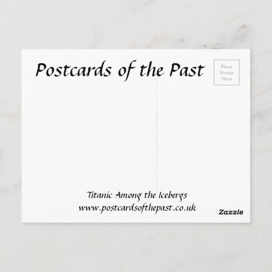 Oud Briefkaart - Titanic in the Icebergs (Achterkant)