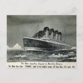 Oud Briefkaart - Titanic in the Icebergs (Voorkant)