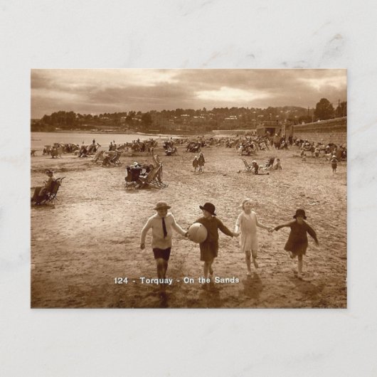 Oud Briefkaart - Torquay Beach (Voorkant)