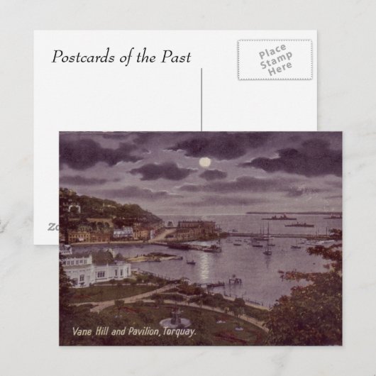 Oud Briefkaart - Torquay door Moonlight (Voorkant / Achterkant)