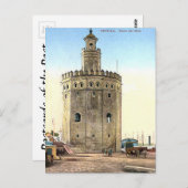 Oud Briefkaart - Torre del Oro, Sevilla, Spanje (Voorkant / Achterkant)