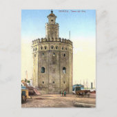 Oud Briefkaart - Torre del Oro, Sevilla, Spanje (Voorkant)