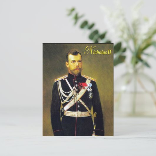 Oud Briefkaart - Tsar Nicholas II (Staand voorkant)