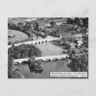 Oud Briefkaart - twee bruggen, Stratford-upon-Avon