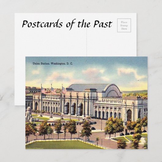 Oud Briefkaart - Uniestation, Washington, DC (Voorkant / Achterkant)