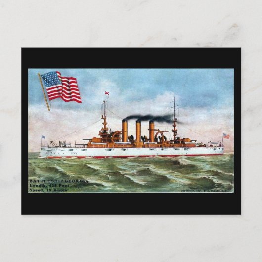 Oud Briefkaart - USS Georgië (Voorkant)