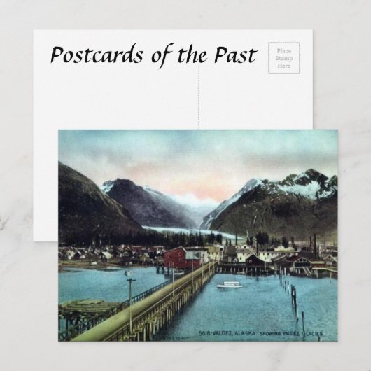 Oud Briefkaart - Valdez, Alaska, VS (Voorkant / Achterkant)