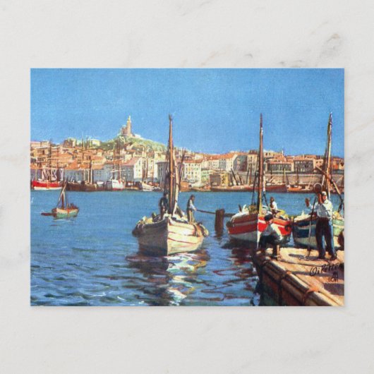 Oud Briefkaart - Vieux Port, Marseille (Voorkant)