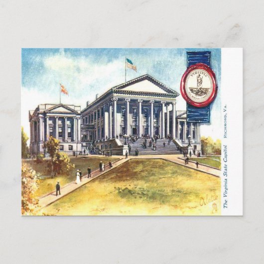 Oud Briefkaart - Virginia State Capitol (Voorkant)