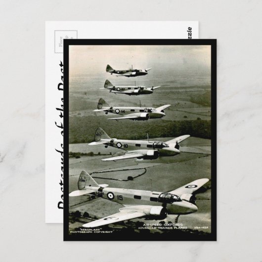 Oud Briefkaart — vliegsnelheid "Oxfords" — Trainer (Voorkant / Achterkant)