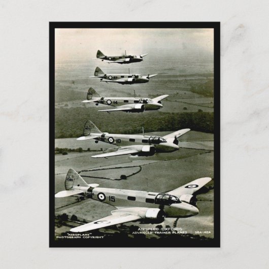 Oud Briefkaart — vliegsnelheid "Oxfords" — Trainer (Voorkant)