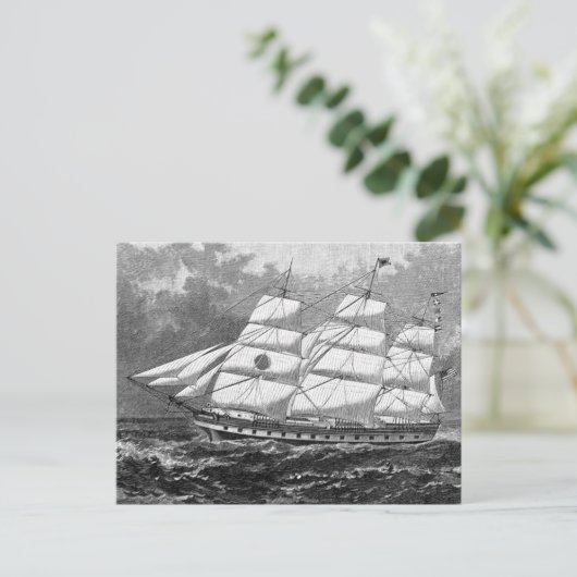 Oud Briefkaart voor verzend schip (Staand voorkant)