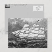 Oud Briefkaart voor verzend schip (Voorkant / Achterkant)