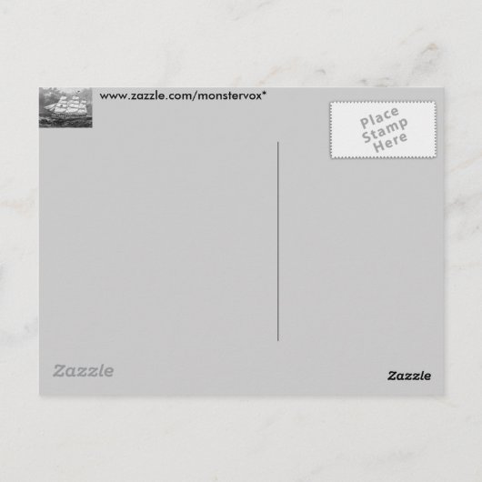 Oud Briefkaart voor verzend schip (Achterkant)