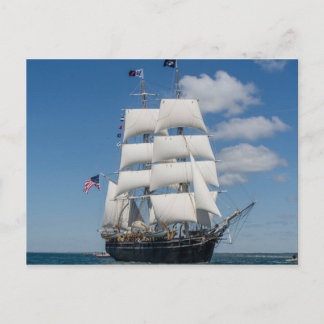 Oud Briefkaart voor verzend schip