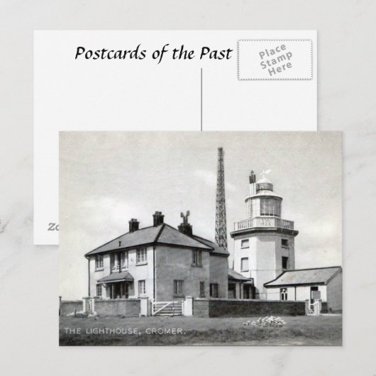 Oud Briefkaart - vuurtoren, kweekvijver (Voorkant / Achterkant)