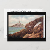 Oud Briefkaart - vuurtoren van Mumbles, Swansea (Voorkant / Achterkant)