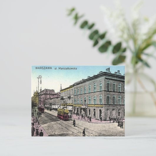 Oud Briefkaart - Warschau, Polen (Staand voorkant)