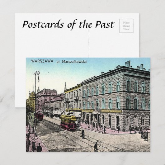 Oud Briefkaart - Warschau, Polen (Voorkant / Achterkant)