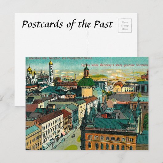 Oud Briefkaart - Warschau, Polen (Voorkant / Achterkant)