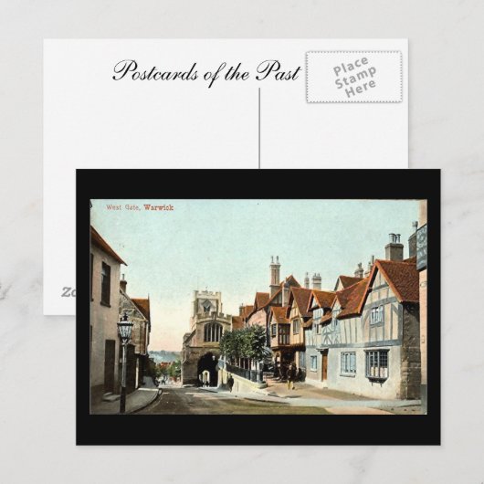 Oud Briefkaart, Warwick, West Gate in 1905 Briefkaart (Voorkant / Achterkant)