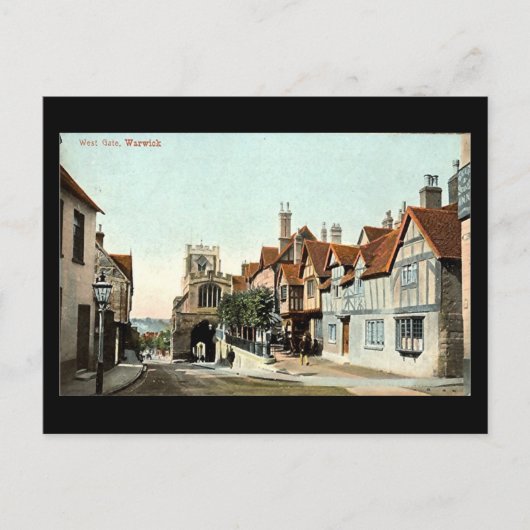 Oud Briefkaart, Warwick, West Gate in 1905 Briefkaart (Voorkant)