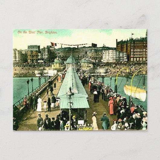 Oud Briefkaart - West Pier, Brighton, Sussex (Voorkant)