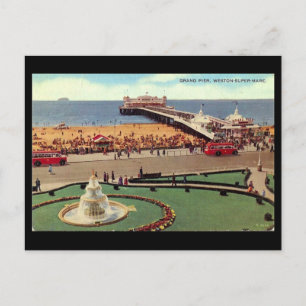 Oud Briefkaart, Weston-super-Mare, Grand Pier Briefkaart