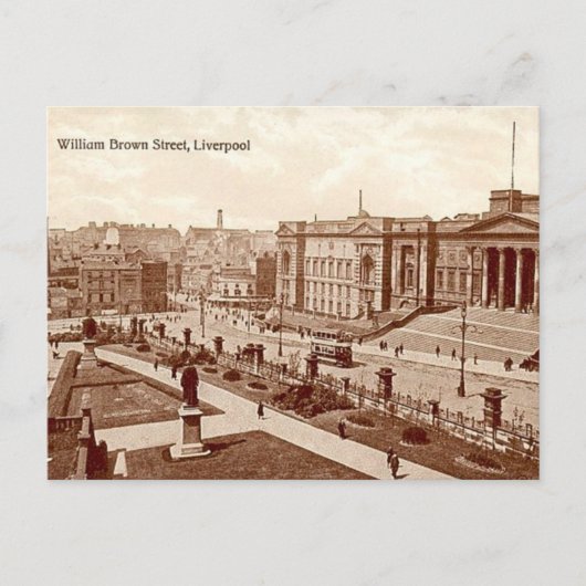 Oud Briefkaart - William Brown Street, Liverpool (Voorkant)