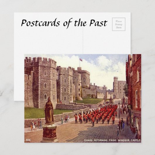 Oud Briefkaart - Windsor Castle - de Guards (Voorkant / Achterkant)