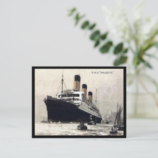 Oud Briefkaart - Witte Star Line "Majestic" (Staand voorkant)