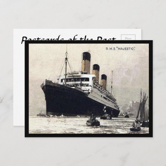 Oud Briefkaart - Witte Star Line "Majestic" (Voorkant / Achterkant)