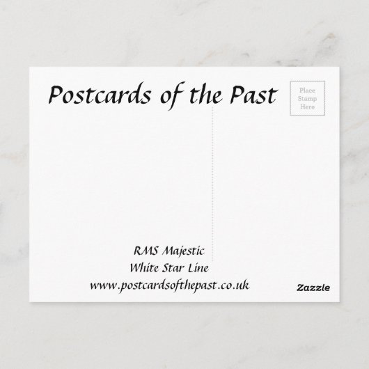 Oud Briefkaart - Witte Star Line "Majestic" (Achterkant)