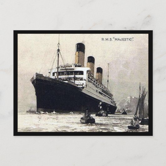 Oud Briefkaart - Witte Star Line "Majestic" (Voorkant)