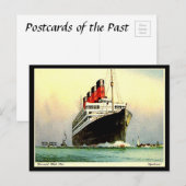 Oud Briefkaart - Witte ster "Aquitania" (Voorkant / Achterkant)