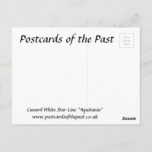Oud Briefkaart - Witte ster "Aquitania" (Achterkant)