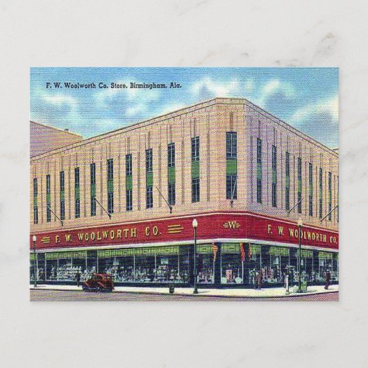 Oud Briefkaart - Woolworth, Birmingham, Alabama (Voorkant)