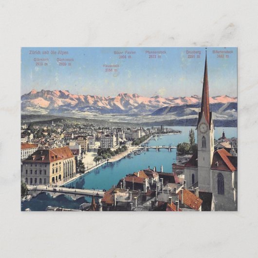 Oud Briefkaart - Zürich, Zwitserland (Voorkant)