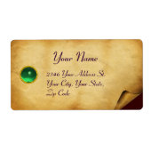 OUD BROWN PARCHMENT, GEM STONE ETIKET (Voorkant)