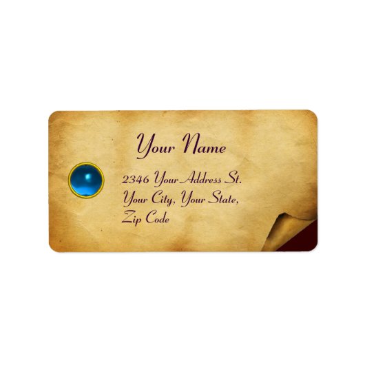 OUD BROWN PARCHMENT, GEM STONE ETIKET (Voorkant)