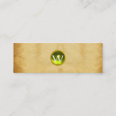 OUD BROWN PARCHMENT, GEM STONE, MONOGRAM geel Mini Visitekaartje (Achterkant)
