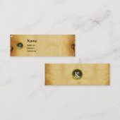 OUD BROWN PARCHMENT, GEM STONE, MONOGRAM grijs Mini Visitekaartje (Voorkant / Achterkant)
